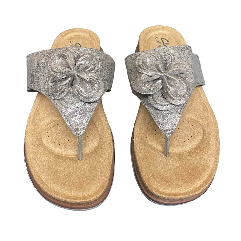 Clarks Women's Brynn Style Flat Sandal with Floral Detail